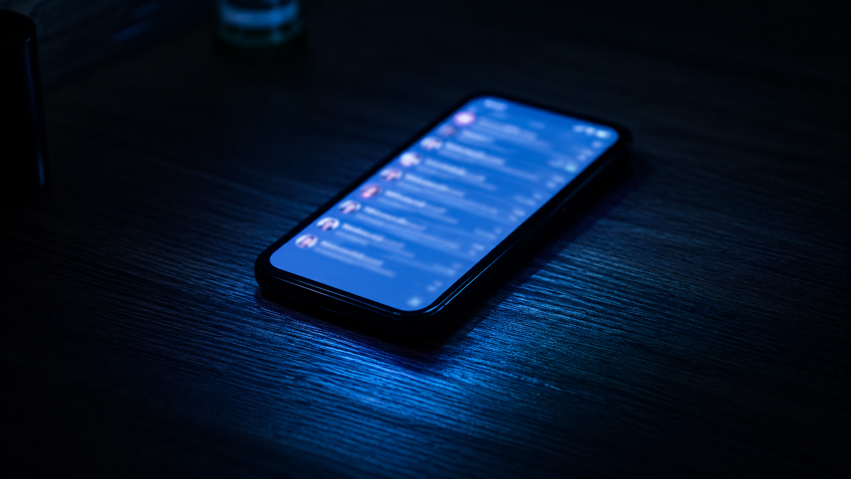 Smartphone glowing in dark room symbolizing online outrage and digital conflict